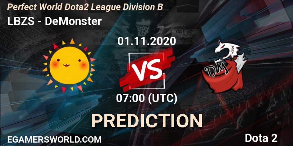 LBZS - DeMonster: ennuste. 01.11.2020 at 07:00, Dota 2, Perfect World Dota2 League Division B