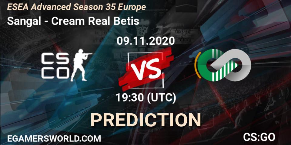 Sangal - Cream Real Betis: ennuste. 10.11.2020 at 18:30, Counter-Strike (CS2), ESEA Advanced Season 35 Europe