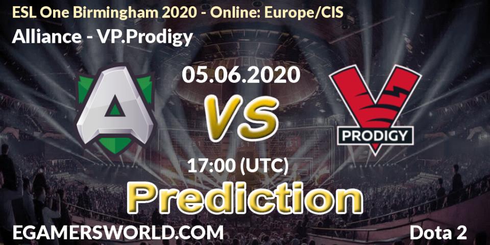 Alliance - VP.Prodigy: ennuste. 05.06.2020 at 16:34, Dota 2, ESL One Birmingham 2020 - Online: Europe/CIS