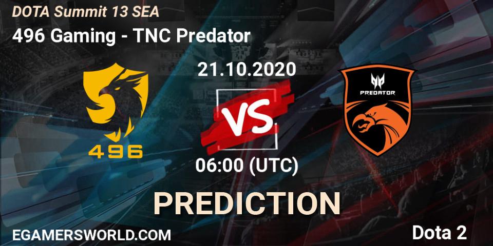 496 Gaming - TNC Predator: ennuste. 21.10.20, Dota 2, DOTA Summit 13: SEA