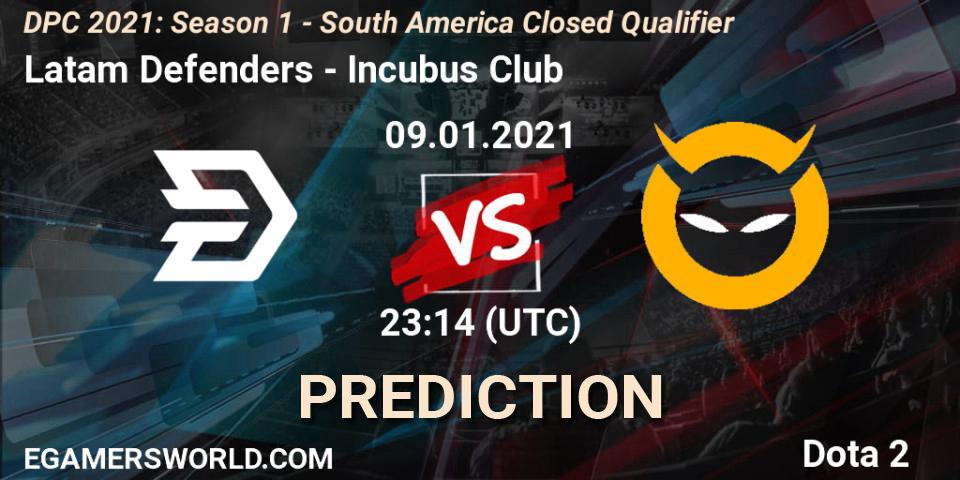 Latam Defenders - Incubus Club: ennuste. 09.01.2021 at 23:14, Dota 2, DPC 2021: Season 1 - South America Closed Qualifier
