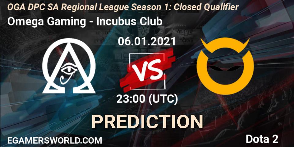 Omega Gaming - Incubus Club: ennuste. 06.01.2021 at 23:00, Dota 2, DPC 2021: Season 1 - South America Closed Qualifier