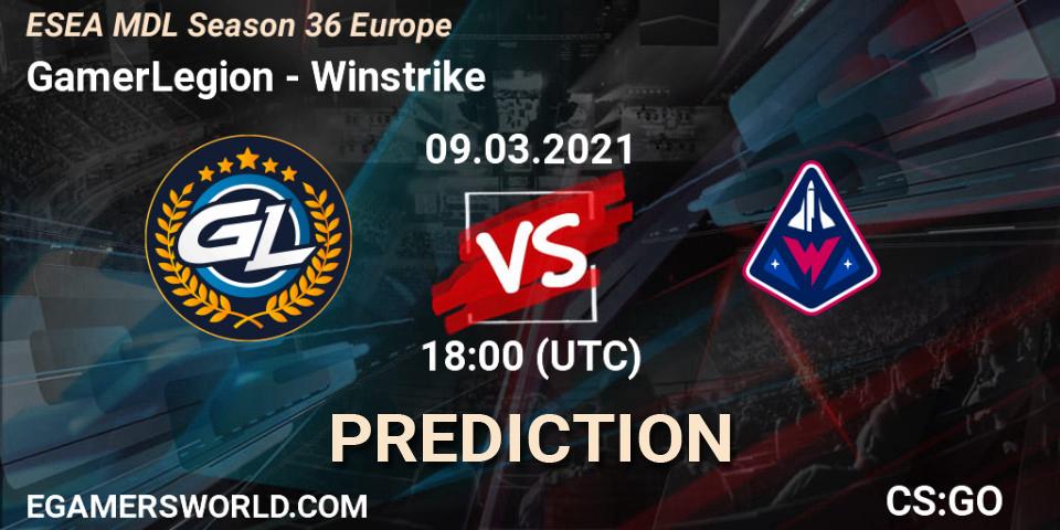 GamerLegion - Winstrike: ennuste. 09.03.21, CS2 (CS:GO), MDL ESEA Season 36: Europe - Premier division