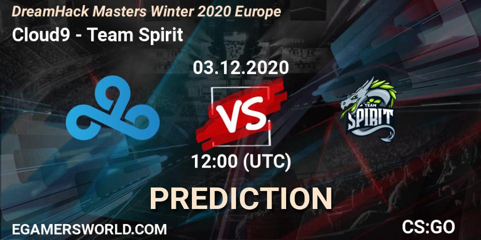 Cloud9 - Team Spirit: ennuste. 03.12.2020 at 12:00, Counter-Strike (CS2), DreamHack Masters Winter 2020 Europe