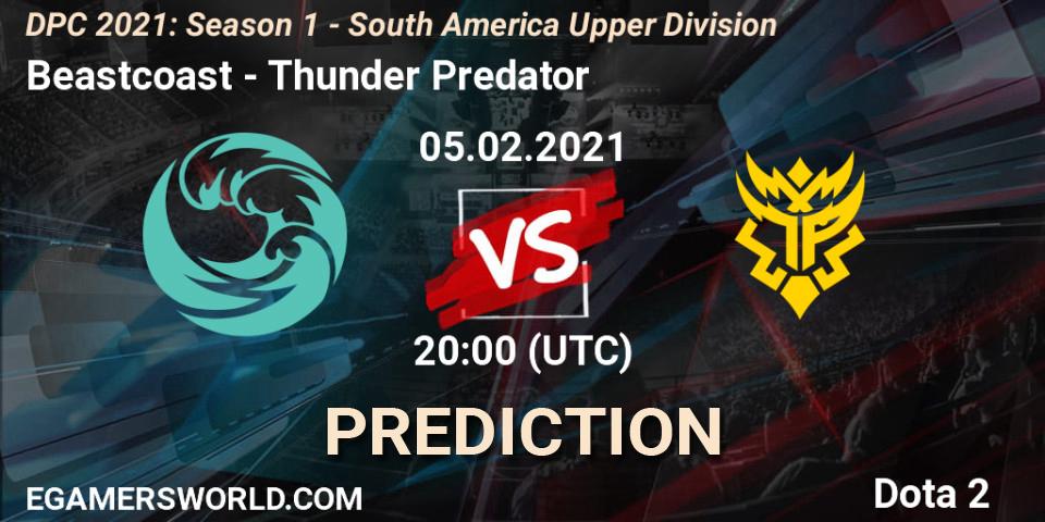 Beastcoast - Thunder Predator: ennuste. 05.02.2021 at 20:00, Dota 2, DPC 2021: Season 1 - South America Upper Division