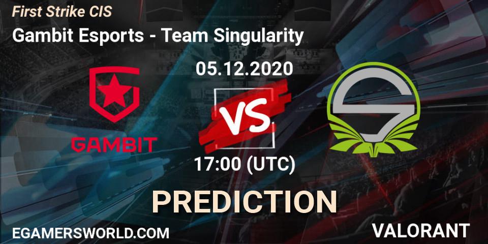 Gambit Esports - Team Singularity: ennuste. 05.12.2020 at 17:00, VALORANT, First Strike CIS