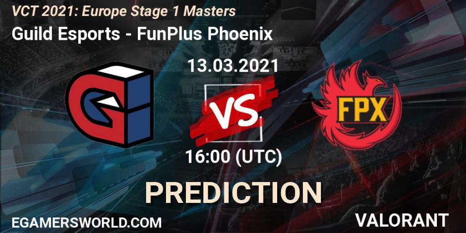 Guild Esports - FunPlus Phoenix: ennuste. 13.03.2021 at 16:00, VALORANT, VCT 2021: Europe Stage 1 Masters