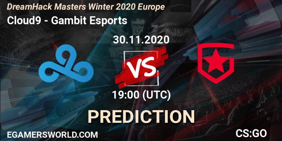 Cloud9 - Gambit Esports: ennuste. 30.11.2020 at 19:00, Counter-Strike (CS2), DreamHack Masters Winter 2020 Europe