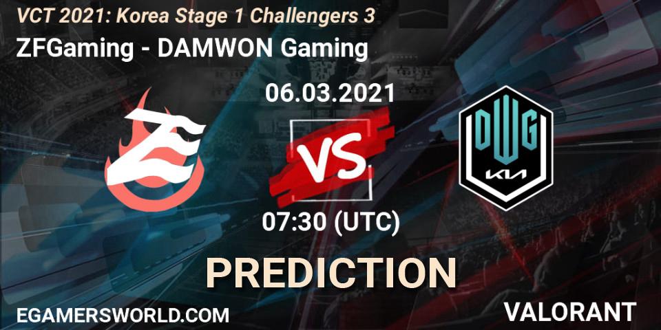 ZFGaming - DAMWON Gaming: ennuste. 06.03.2021 at 07:30, VALORANT, VCT 2021: Korea Stage 1 Challengers 3