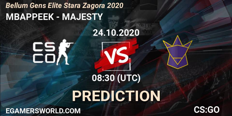 MBAPPEEK - MAJESTY: ennuste. 24.10.2020 at 09:00, Counter-Strike (CS2), Bellum Gens Elite Stara Zagora 2020