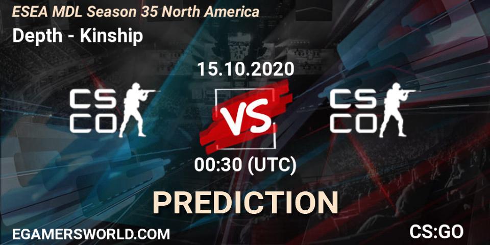 Depth - Kinship: ennuste. 15.10.2020 at 00:30, Counter-Strike (CS2), ESEA MDL Season 35 North America
