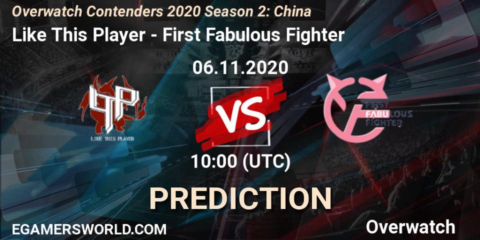 Like This Player - First Fabulous Fighter: ennuste. 06.11.2020 at 08:00, Overwatch, Overwatch Contenders 2020 Season 2: China