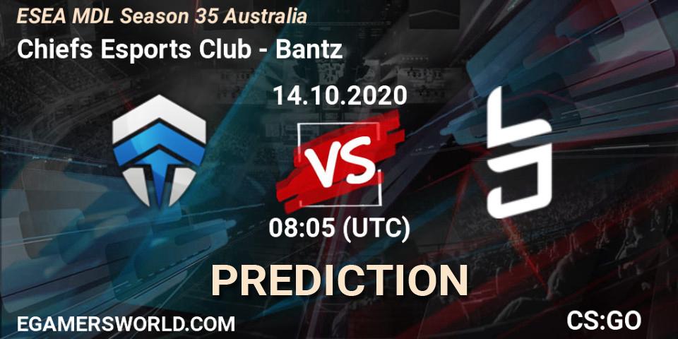 Chiefs Esports Club - Bantz: ennuste. 14.10.2020 at 08:05, Counter-Strike (CS2), ESEA MDL Season 35 Australia