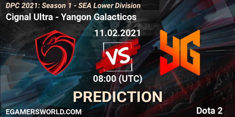 Cignal Ultra - Yangon Galacticos: ennuste. 11.02.2021 at 07:12, Dota 2, DPC 2021: Season 1 - SEA Lower Division