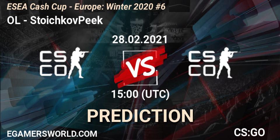 OL - StoichkovPeek: ennuste. 28.02.2021 at 15:00, Counter-Strike (CS2), ESEA Cash Cup - Europe: Winter 2020 #6