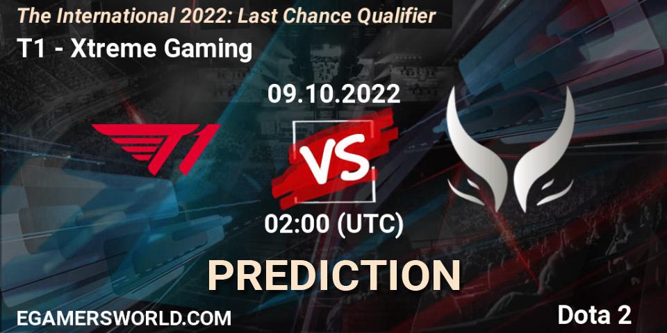 T1 - Xtreme Gaming: ennuste. 09.10.22, Dota 2, The International 2022: Last Chance Qualifier