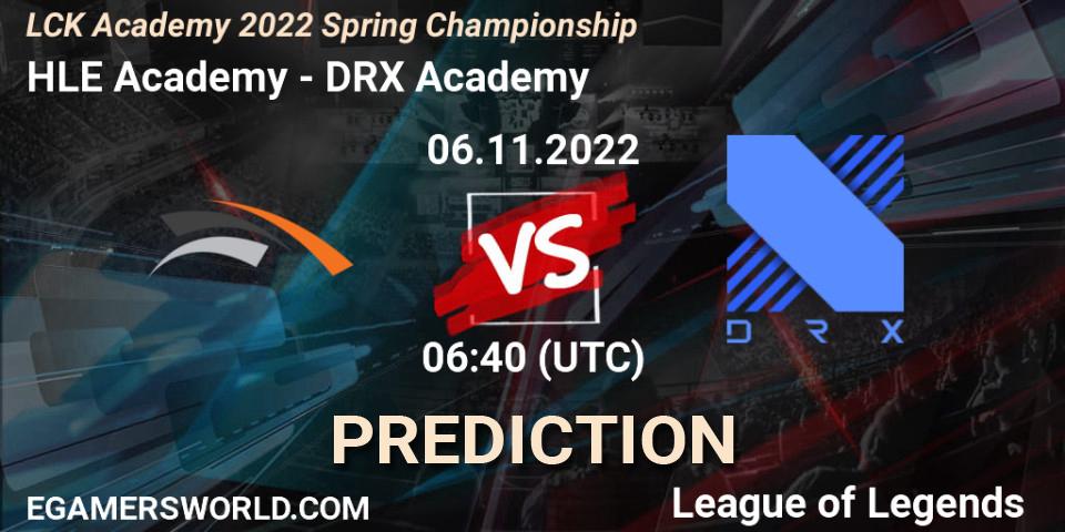 HLE Academy - DRX Academy: ennuste. 06.11.2022 at 06:40, LoL, LCK Academy 2022 Spring Championship