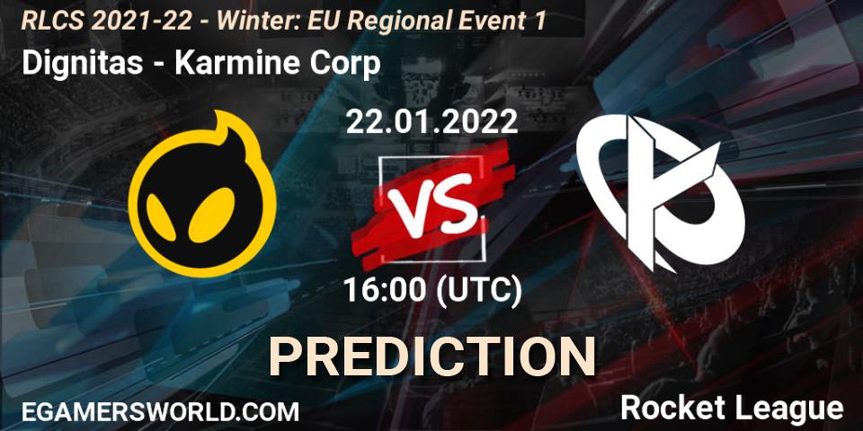 Dignitas - Karmine Corp: ennuste. 22.01.2022 at 16:00, Rocket League, RLCS 2021-22 - Winter: EU Regional Event 1