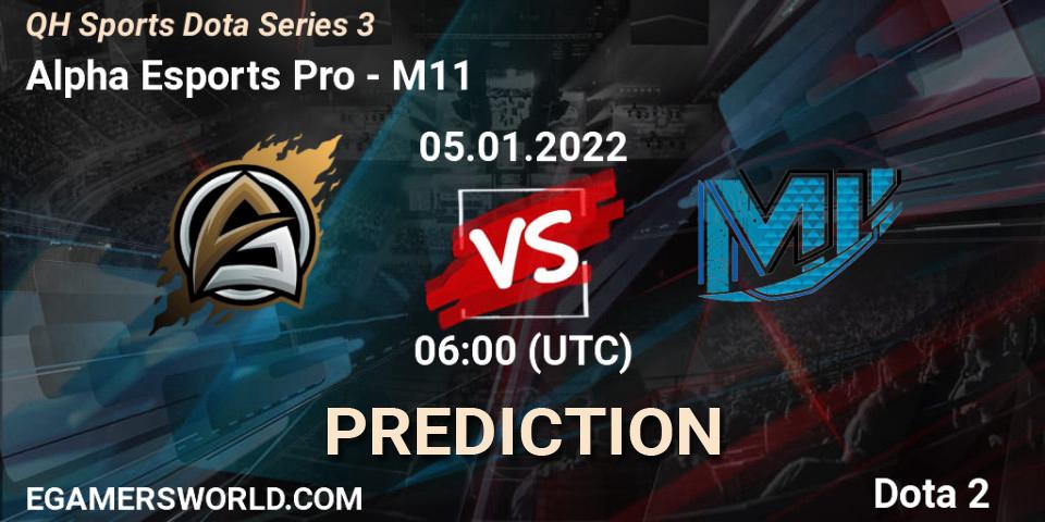 Alpha Esports Pro - M11: ennuste. 05.01.2022 at 07:17, Dota 2, QH Sports Dota Series 3