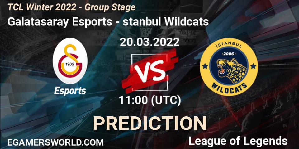 Galatasaray Esports - İstanbul Wildcats: ennuste. 20.03.2022 at 11:00, LoL, TCL Winter 2022 - Group Stage