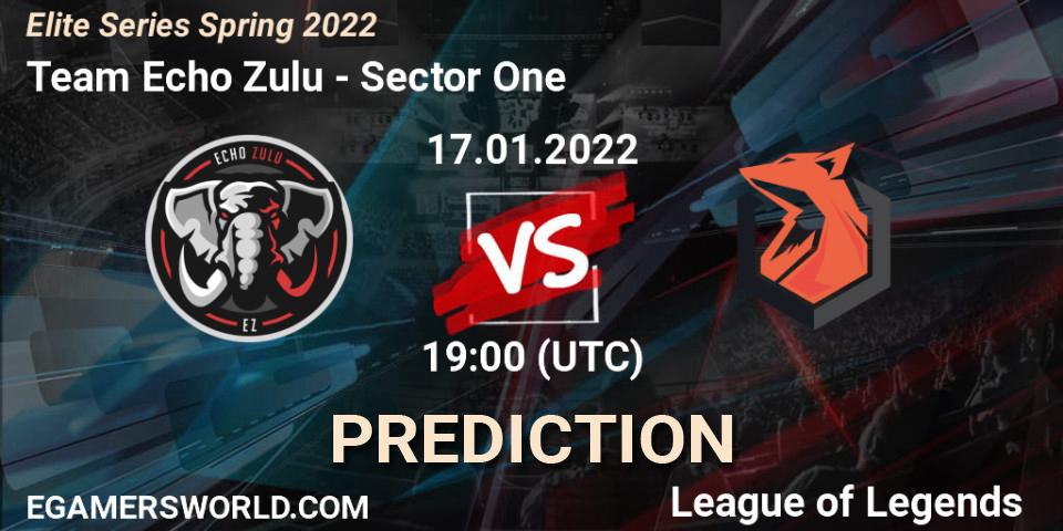 Team Echo Zulu - Sector One: ennuste. 17.01.2022 at 19:00, LoL, Elite Series Spring 2022