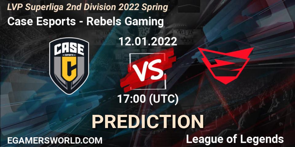 Case Esports - Rebels Gaming: ennuste. 12.01.2022 at 17:00, LoL, LVP Superliga 2nd Division 2022 Spring