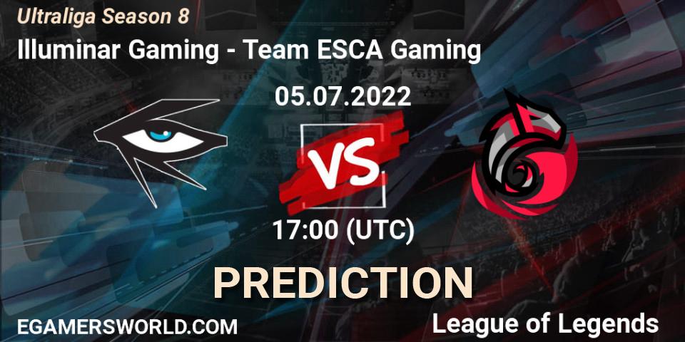 Illuminar Gaming - Team ESCA Gaming: ennuste. 05.07.2022 at 17:00, LoL, Ultraliga Season 8