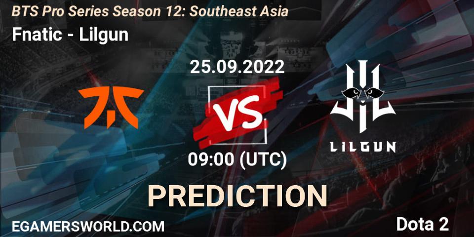 Fnatic - Lilgun: ennuste. 25.09.22, Dota 2, BTS Pro Series Season 12: Southeast Asia
