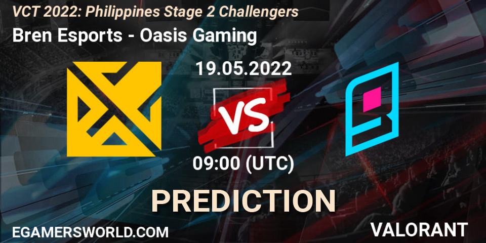 Bren Esports - Oasis Gaming: ennuste. 19.05.2022 at 09:00, VALORANT, VCT 2022: Philippines Stage 2 Challengers