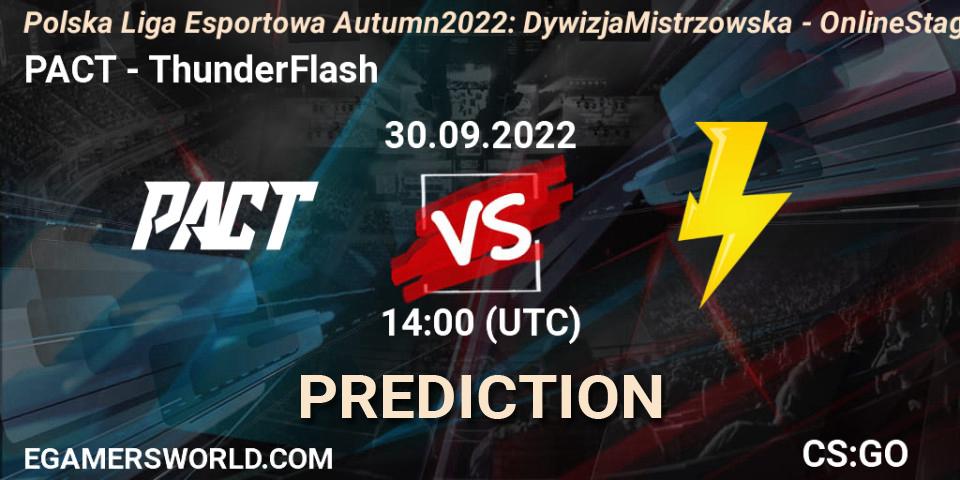 PACT - ThunderFlash: ennuste. 30.09.22, CS2 (CS:GO), Polska Liga Esportowa Autumn 2022: Dywizja Mistrzowska - Online Stage
