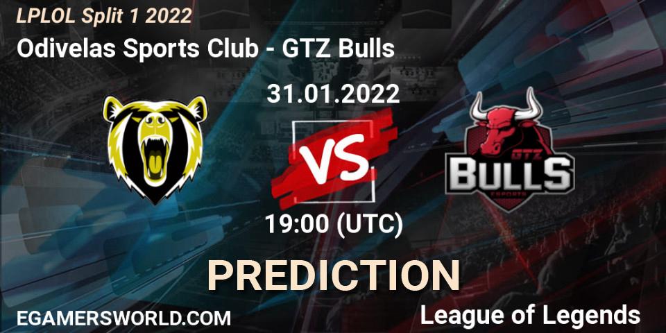Odivelas Sports Club - GTZ Bulls: ennuste. 31.01.2022 at 19:00, LoL, LPLOL Split 1 2022