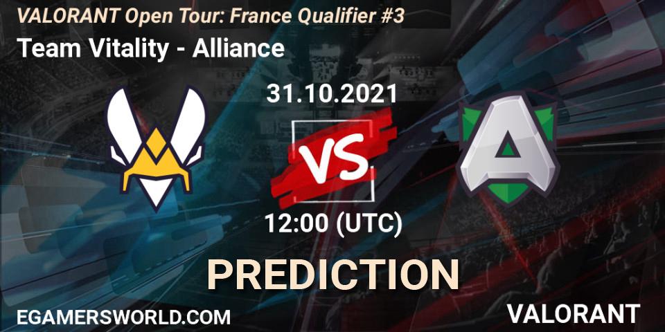Team Vitality - Alliance: ennuste. 31.10.2021 at 12:00, VALORANT, VALORANT Open Tour: France Qualifier #3