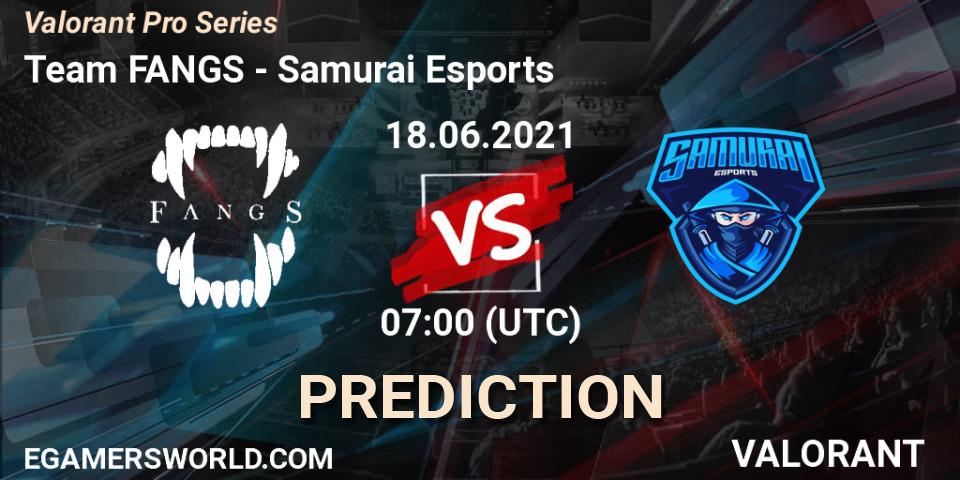 Team FANGS - Samurai Esports: ennuste. 19.06.2021 at 05:30, VALORANT, Valorant Pro Series