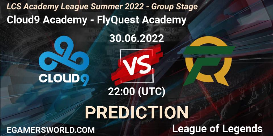 Cloud9 Academy - FlyQuest Academy: ennuste. 30.06.22, LoL, LCS Academy League Summer 2022 - Group Stage