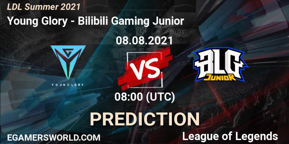 Young Glory - Bilibili Gaming Junior: ennuste. 08.08.2021 at 08:30, LoL, LDL Summer 2021