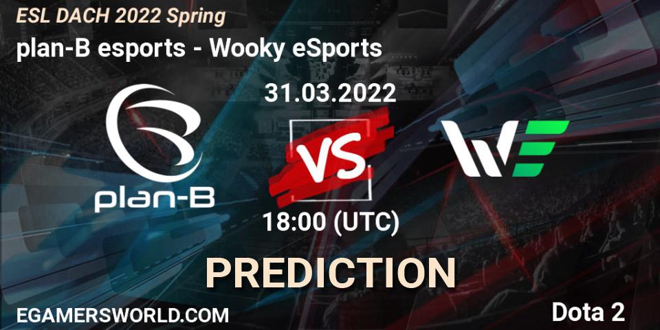 plan-B esports - Wooky eSports: ennuste. 31.03.2022 at 18:11, Dota 2, ESL Meisterschaft Spring 2022