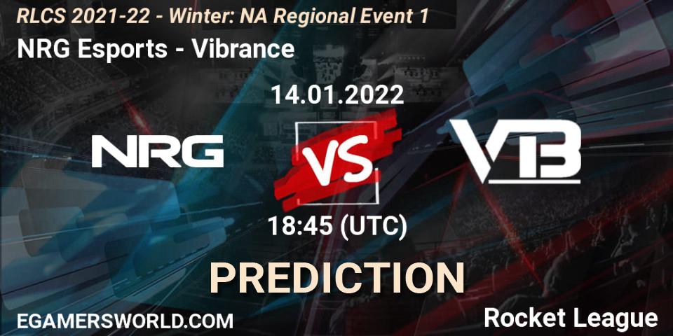 NRG Esports - Vibrance: ennuste. 14.01.2022 at 18:45, Rocket League, RLCS 2021-22 - Winter: NA Regional Event 1