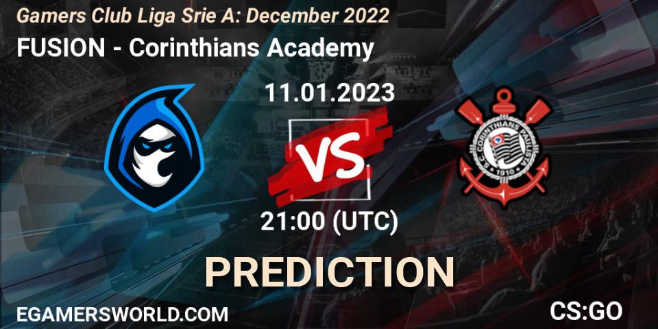 FUSION - Corinthians Academy: ennuste. 11.01.23, CS2 (CS:GO), Gamers Club Liga Série A: December 2022
