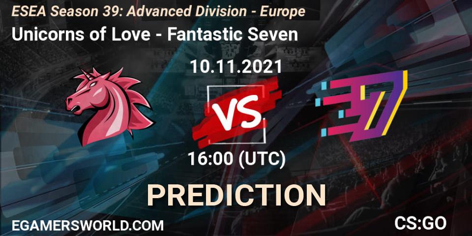 Unicorns of Love - Fantastic Seven: ennuste. 10.11.21, CS2 (CS:GO), ESEA Season 39: Advanced Division - Europe