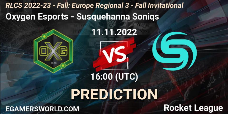 Oxygen Esports - Susquehanna Soniqs: ennuste. 11.11.22, Rocket League, RLCS 2022-23 - Fall: Europe Regional 3 - Fall Invitational