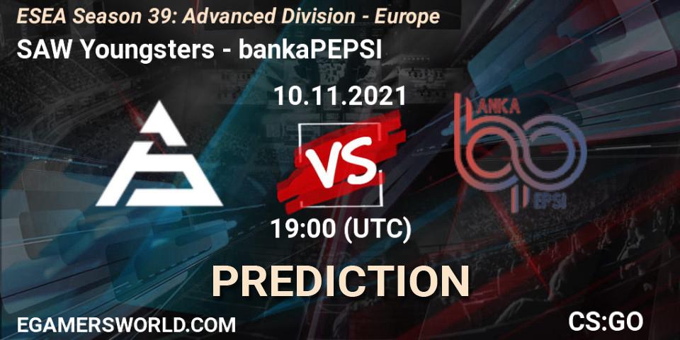 SAW Youngsters - bankaPEPSI: ennuste. 10.11.2021 at 19:00, Counter-Strike (CS2), ESEA Season 39: Advanced Division - Europe
