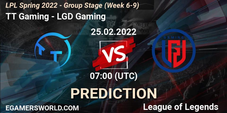 TT Gaming - LGD Gaming: ennuste. 25.02.2022 at 07:00, LoL, LPL Spring 2022 - Group Stage (Week 6-9)