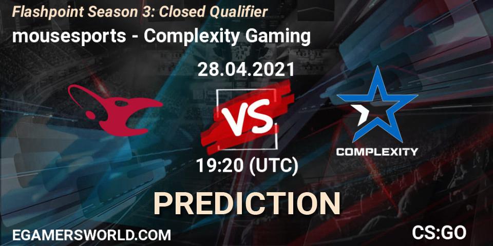 mousesports - Complexity Gaming: ennuste. 28.04.2021 at 19:30, Counter-Strike (CS2), Flashpoint Season 3: Closed Qualifier