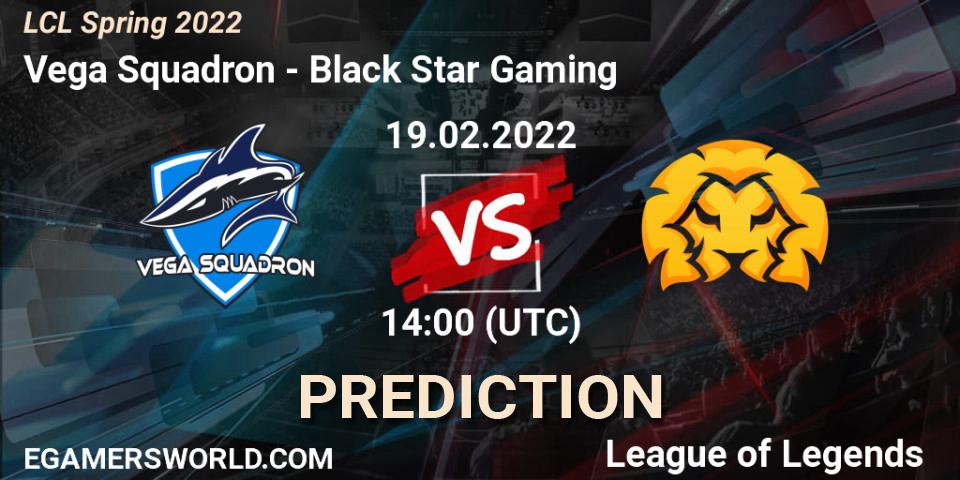 Vega Squadron - Black Star Gaming: ennuste. 19.02.22, LoL, LCL Spring 2022