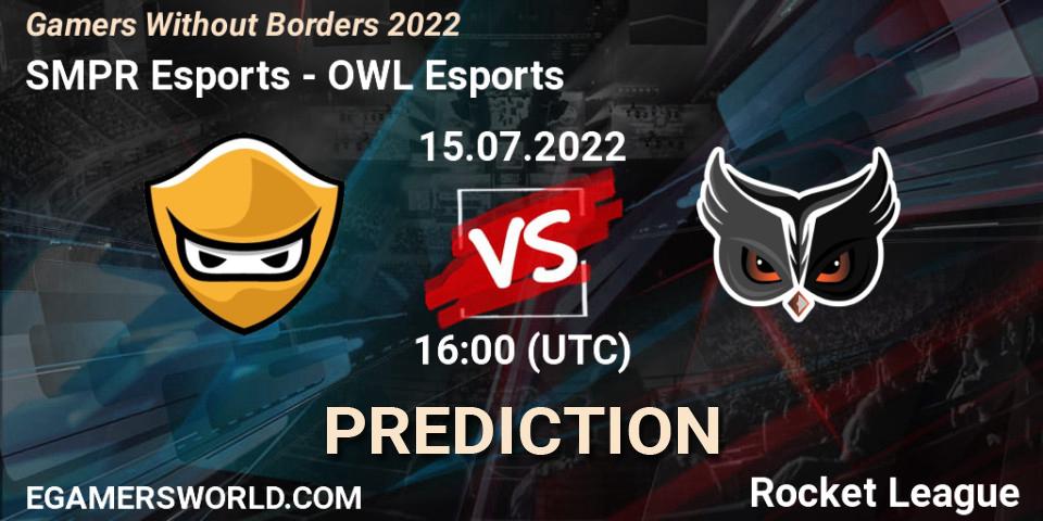 SMPR Esports - OWL Esports: ennuste. 15.07.2022 at 16:00, Rocket League, Gamers Without Borders 2022