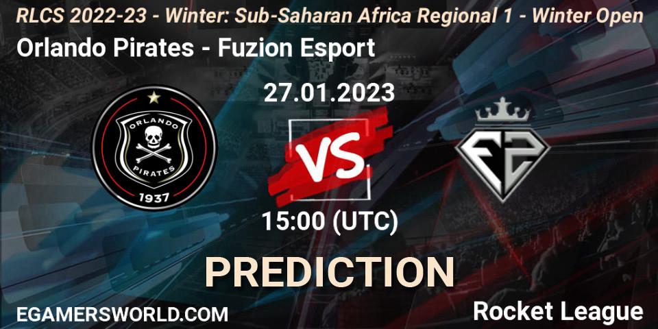 Orlando Pirates - Fuzion Esport: ennuste. 27.01.2023 at 15:00, Rocket League, RLCS 2022-23 - Winter: Sub-Saharan Africa Regional 1 - Winter Open
