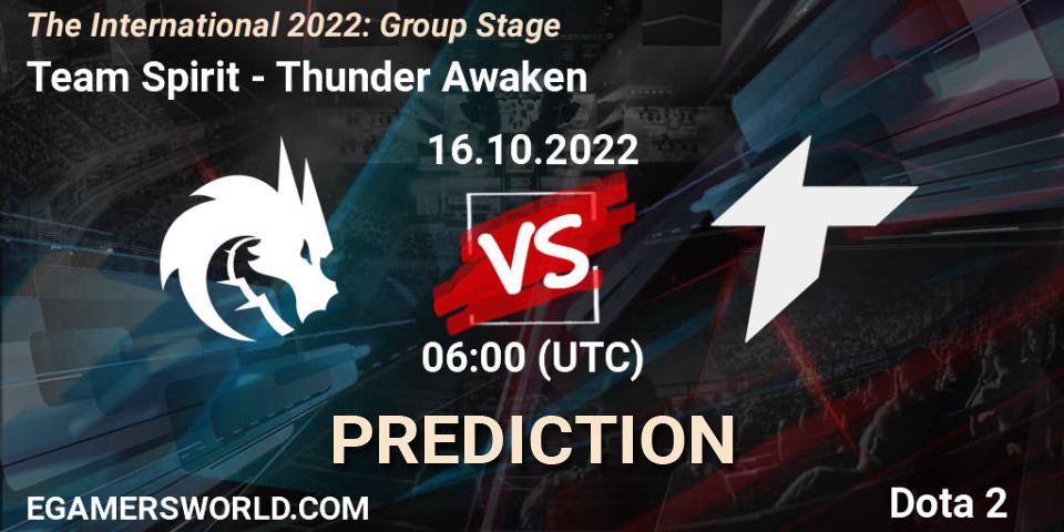 Team Spirit - Thunder Awaken: ennuste. 16.10.2022 at 06:33, Dota 2, The International 2022: Group Stage