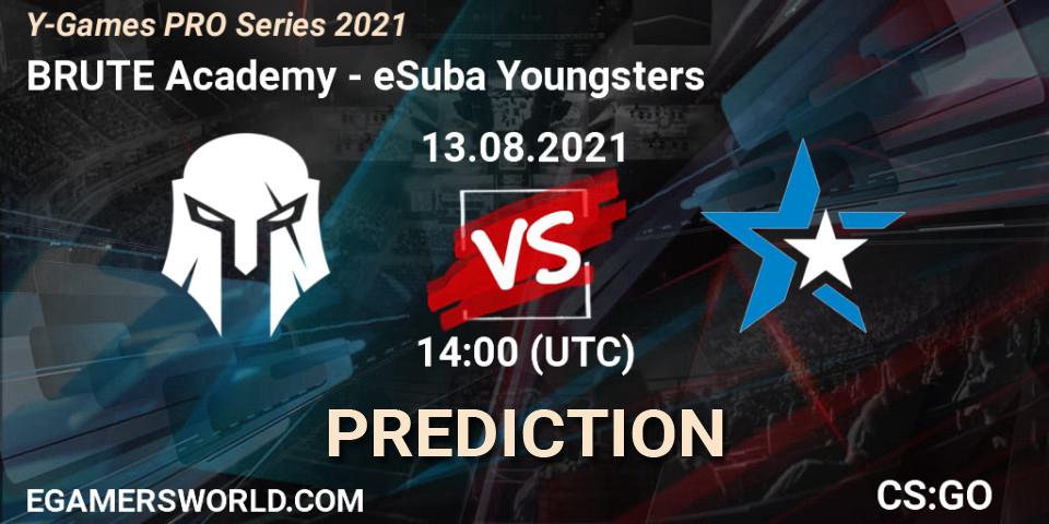 BRUTE Academy - eSuba Youngsters: ennuste. 13.08.2021 at 14:00, Counter-Strike (CS2), Y-Games PRO Series 2021