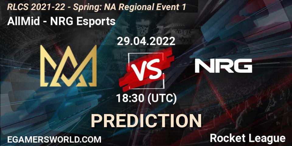 AllMid - NRG Esports: ennuste. 29.04.22, Rocket League, RLCS 2021-22 - Spring: NA Regional Event 1