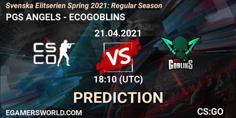 PGS ANGELS - ECOGOBLINS: ennuste. 21.04.2021 at 18:10, Counter-Strike (CS2), Svenska Elitserien Spring 2021: Regular Season